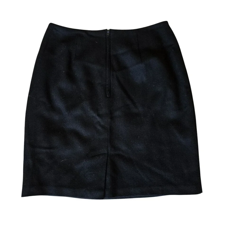 NYCC Womens  Black Minil Skirt 100% Wool‎ Size 8 Goth Preppy
